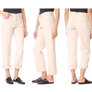 Free People off white high waisted boyfriend jeans